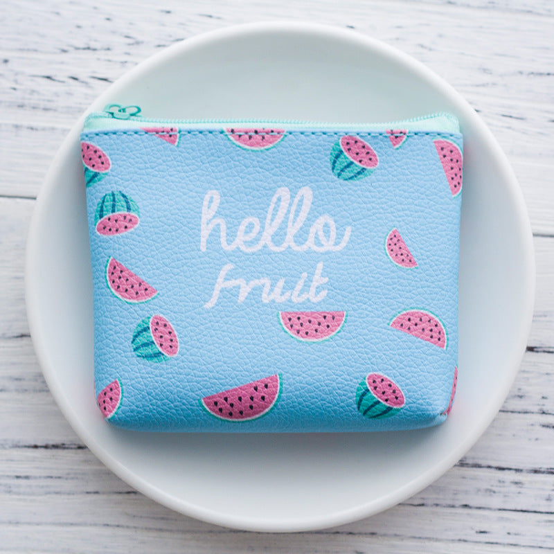 Stashy Purse - "Hello Fruit" (blue)