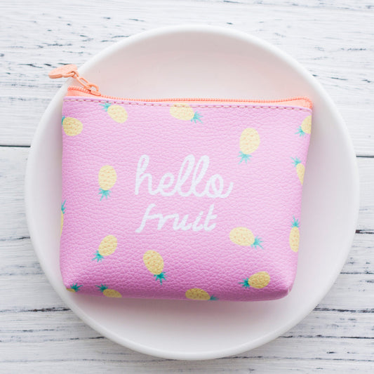 Stashy Purse - "Hello Fruit" (pink)